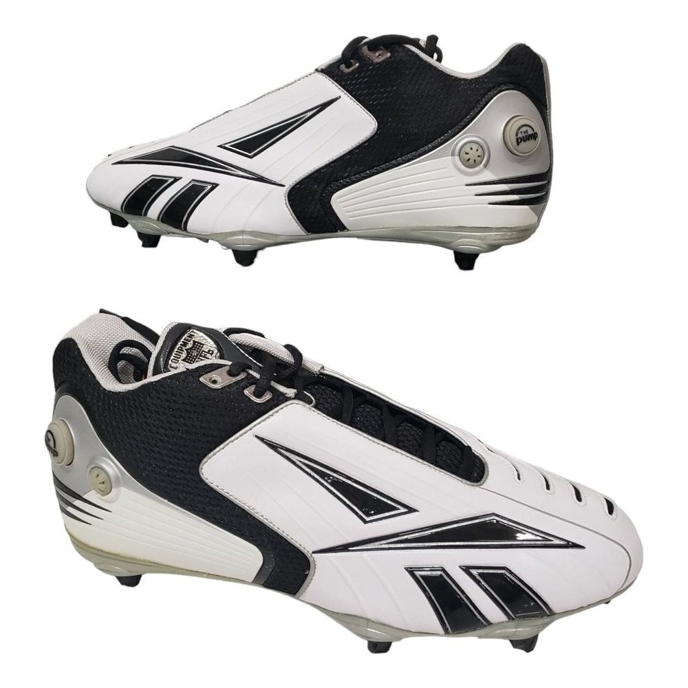 Reebok Pro Pump Burnerspd 5/8SD2 Football Cleats in White/Black - Size‎ 13.5